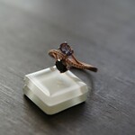 アイオライト＆ブラックスピネル　ＣＺウェーブ2粒リング　SILVER925　PG