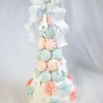 ミニblue&pinkマカロンタワー