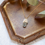 "Aquamarine× Petit perl"サージカルステンレス アクアマリン ネックレス☽ 