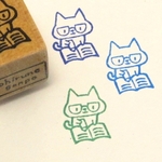 ねこ 習い事シリーズ 塾(？)・ゴム版はんこ