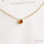 14kgf-petit jewelry ネックレス（3mmオレンジトルマリン6本爪 ）