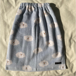 ［再販］二つ折りタオルエプロン☆水色くもくん