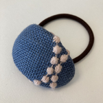 ミナペルホネン　ヘアゴム　handmade tambourine ブルー
