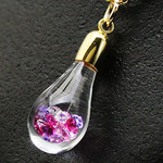 Bijou glass 雫ペンダント　パープルレッドカラー