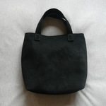 牛革 ヌバック ミニトートバッグ ブラック