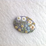 【再販×2】リネンと刺繍の野の花のヘアゴム or ブローチ