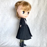 7つのこだわり詰めたマニッシュロングシャツ　22cmドール用　リカちゃん　ブライス　可動タイプボディ　ドール服　アウトフィット
