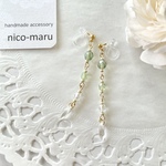 硝子の耳飾り 《fairy sweet》❇︎ green gradation ◇ノンホールピアス（樹脂製イヤリング）❇︎チェコガラスビーズ【金具変更可能】