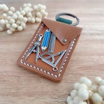 本革 文房具のキーホルダー(青)