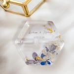 🎈金箔×青と白の紫陽花　Newガラスケースリングピロー