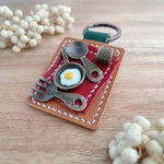 本革 モーニングセットのキーホルダー