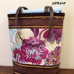 チョコレートカラーの🌼お花🌼トート