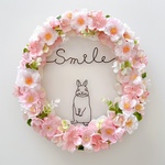 ほっこりうさぎのSmile桜リース