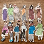 ハンドメイド 女の子ステッカー
