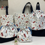 ハンドメイド☆入園、入学☆男の子大好き乗り物柄5点セット