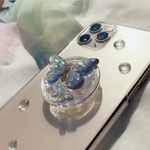 蝶々グリップトック付CASE           　　　グリップトック　iPhoneケース　スマホケース　クリア　クリアケース　クリアフラワー　　クリアケース　　iPhone全機種対応　