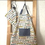【オーダー】【130】電車・新幹線☆子供エプロン&三角巾