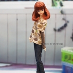 msdr-22-039　長袖Tとスキニーパンツ（momoko/ジェニー/リカちゃんなど1/6人形用）