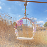 ♡˚✧⁎⁺˳✧༚モコモコリボンのパステルカラーブランコ（安定感のある）土台2連仕様（Mサイズ）♡˚✧⁎⁺˳✧༚