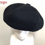 ハリスツイード 黒 ツイード ハンドメイド ベレー帽 Harris Tweed / 英国 ウール ブラック キャスケット ビッグ 50s 60s ビンテージ Beret