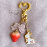 苺うさぎ🍓🐰チャーム(ピンク:リボンver)