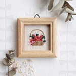 刺繍ミニフレーム＊いちごのバスケット🍓