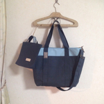 K様ご予約分     big大容量の8号キャンバスのバイカラー4つポケットトート