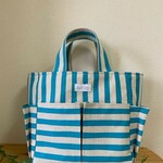 ガーデントートバッグ＊ボーダー♡スカイブルー