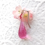 桜のポニーフック　気泡しずく玉ピンク