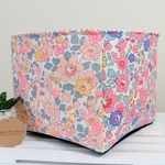 🏵️輸入リバティ生地使用🏵️送料無料【小物入れ】ハンドメイド 花柄 ＊62 布バスケット リバティ ベッツィ ファブリックバスケット 海外リバティ 春 子供部屋 入園 入学