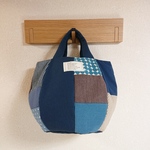 Hachi Bag ８枚合わせの丸底バッグ（紺色）