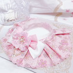ラスト♡ケープ首輪🌸スカラップ刺繍レース🌸桜モチーフ🌸ピンク