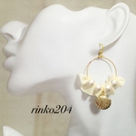 【再販】chiffonシェルフープピアス/イヤリング 