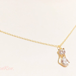 再販９【大好評♡】CRYSTAL CATS necklace＊ゴールド＋クリスタル＊40cm＊ゴールド