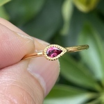 レッドスピネル　ビビッドな赤い雫　PSカット　シルバーSV925リング