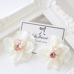 紫陽花とビジュー ピアス/イヤリング