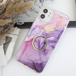 【Android追加料金なしほぼ全機種対応】スマホリング付夕空の紫を閉じ込めたオーダースマホケース ソフトケース クリアケース グラデーション ゴールド 