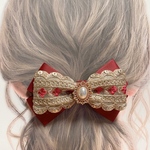 【再販】インド刺繍リボン✲*ﾟバレッタ・ヘアクリップ・キークリップ