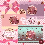 ♡♥りぼんローズテディベアデザインペーパー♥♡