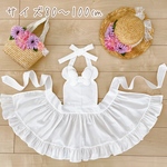 フリルたっぷり純白エプロンドレス♡ ♡whiteサイズ80〜100㎝
