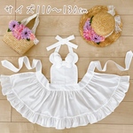 フリルたっぷり純白エプロンドレス♡ ♡whiteサイズ110〜130㎝