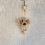 編みぐるみ犬キーホルダー:ゴールデンレトリバー