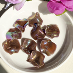 【10個】ブラウンオーロラ　アクリルチャーム 花びら 1穴  