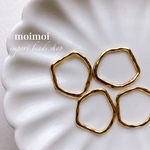 〈4個*No.B1607〉 import ゴールド変形フープ