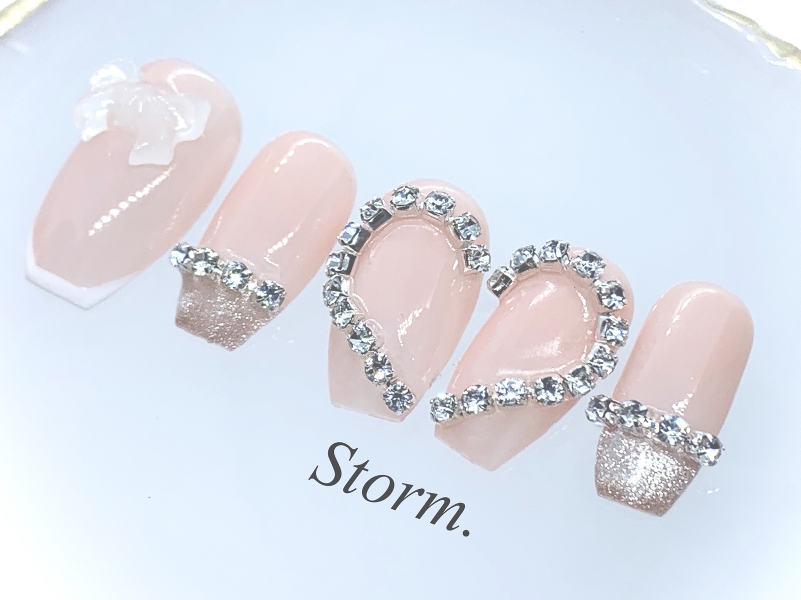 ネイルチップ＊ワンホンネイル・ハート・キラキラ - Storm. | minne