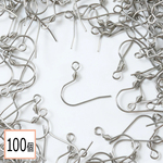 (ss-00544)【サージカルステンレス 316L 】ピアスフック シルバー 100個 タイプC ハンドメイド 金属アレルギー対策 アクセサリーパーツ 問屋 専門店