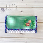check & flower　08　長財布