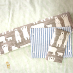 再販25♡2点セット♡よだれカバー＊首回りカバー＊ホッコリかわいいシロクマ柄