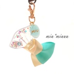 【お名前入れ可】リボンのシャカシャカキーホルダー🎀