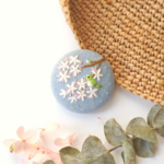 サクラサク　手刺繍　ブローチ　ヘアゴム